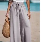 Grey wide legged trousers