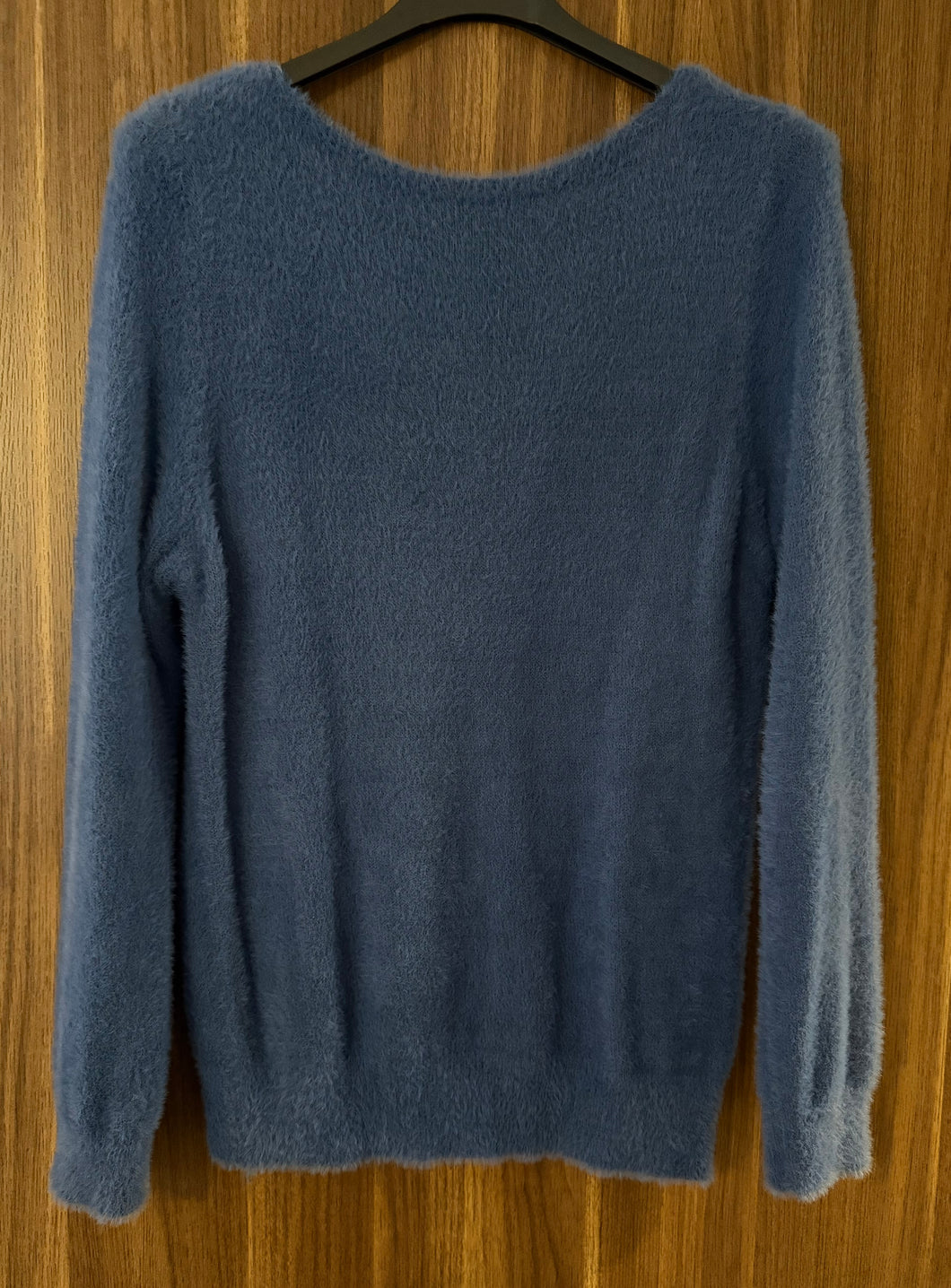 Blue fluffy knit jumper