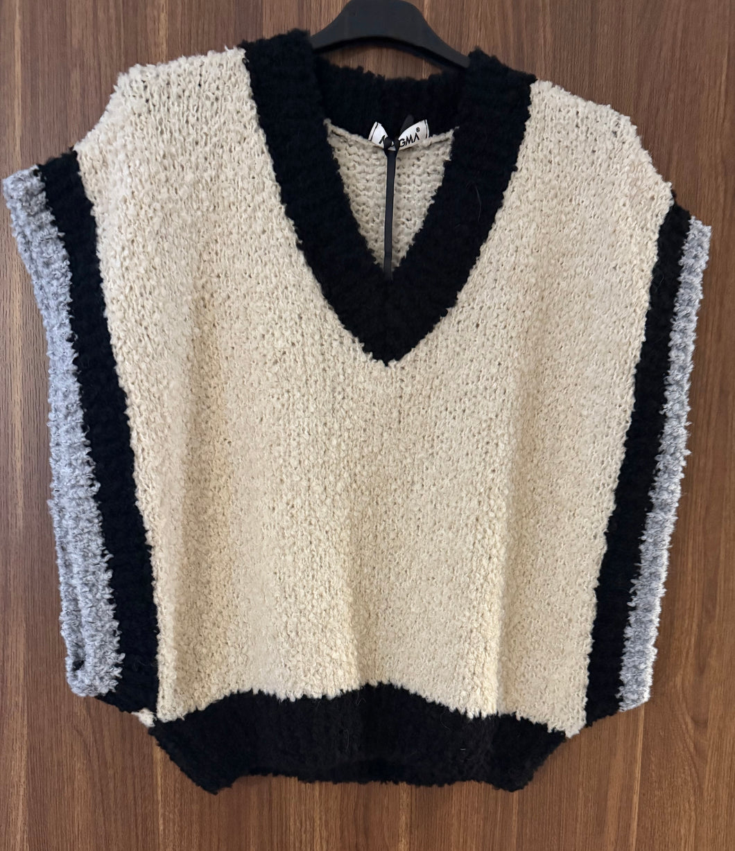 Stripe edge gilet jumper