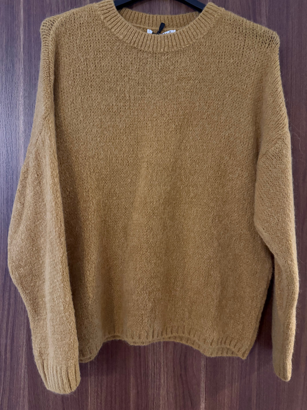 Mustard alpaca mix fluffy jumper