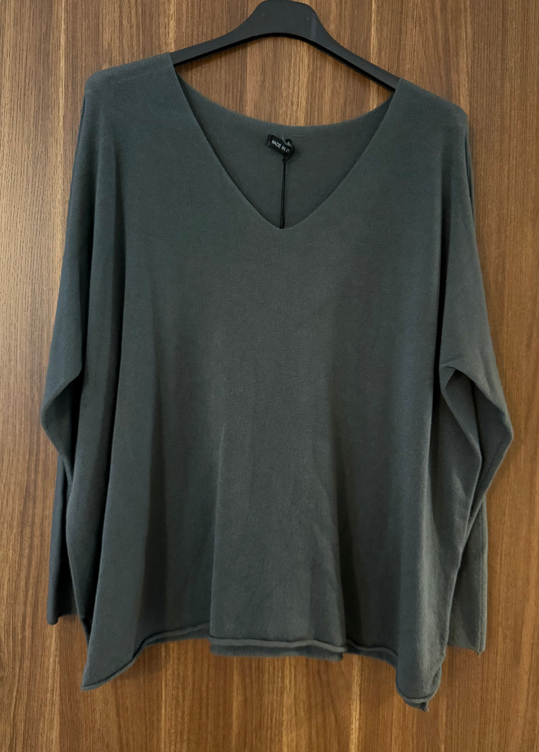 Grey  v-neck soft knit jumper