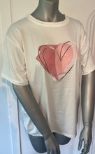 Load image into Gallery viewer, White heart Tshirt
