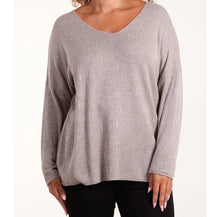 Load image into Gallery viewer, Diamanté detail v-neck jumper
