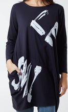 Load image into Gallery viewer, Navy oversized smile top

