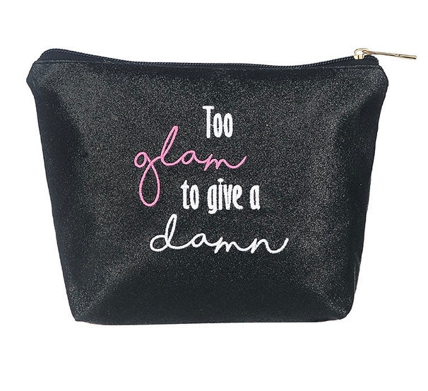 Embroidered slogan makeup bag