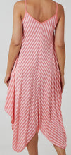 Load image into Gallery viewer, Coral Stripe Strappy Asymmetric Dress
