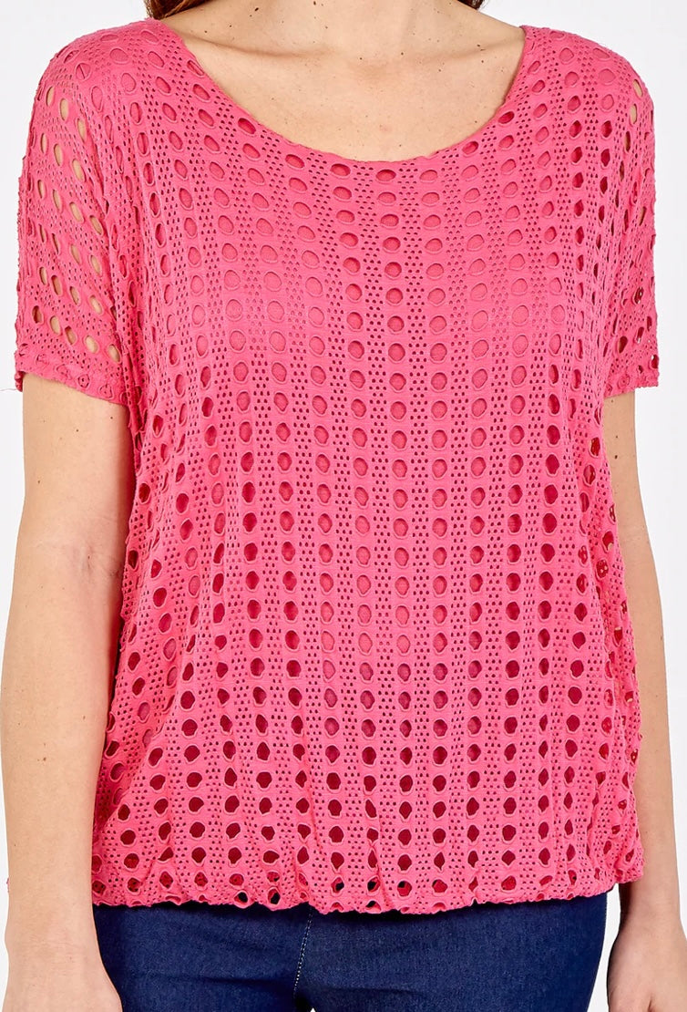 Laser Cut Viscose Lace Top
