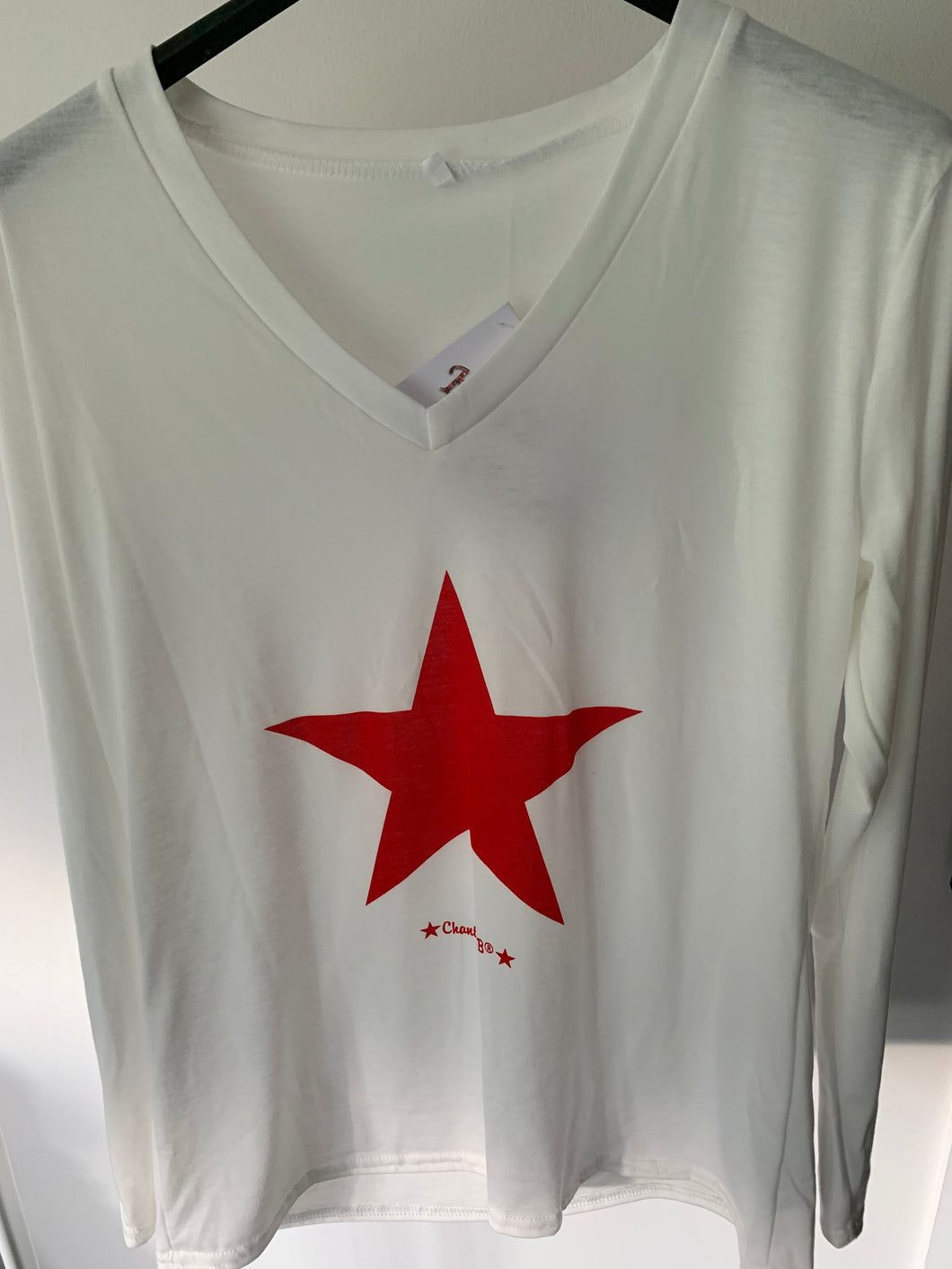 White red star top